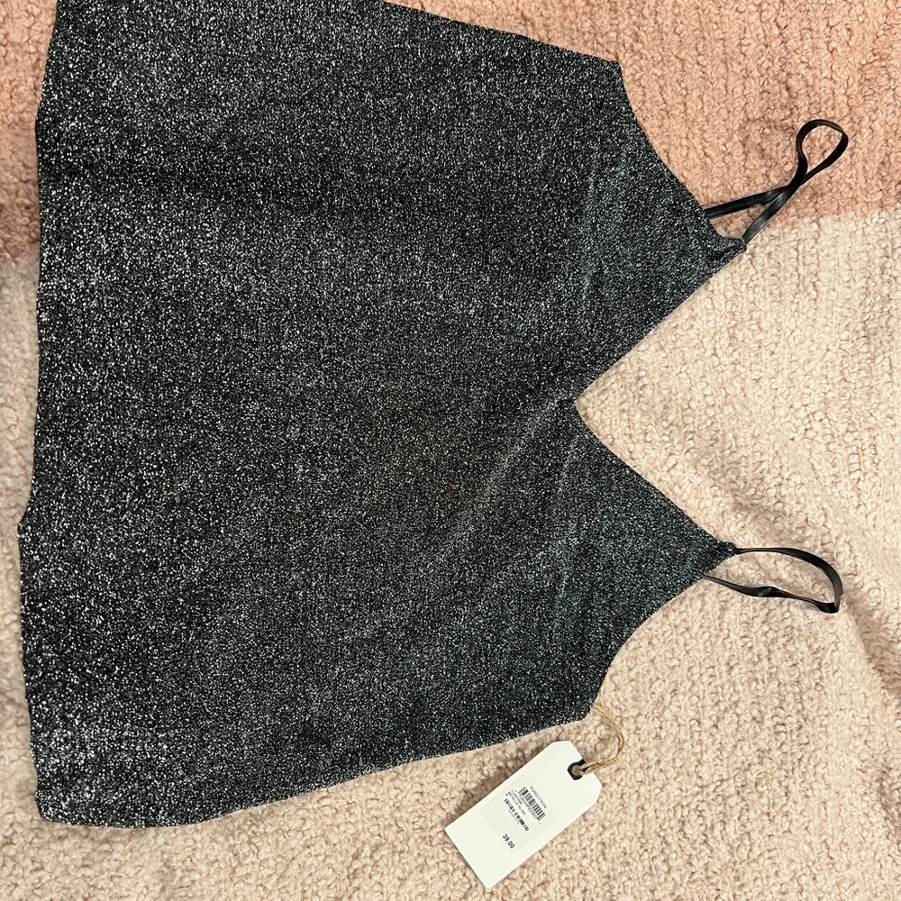 LEITH sparkle cami shirt